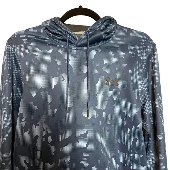 Under Armour Unisex Multi Blue Toned Camo Hoodie with Kangaroo Pocket - Picture 3 of 14
